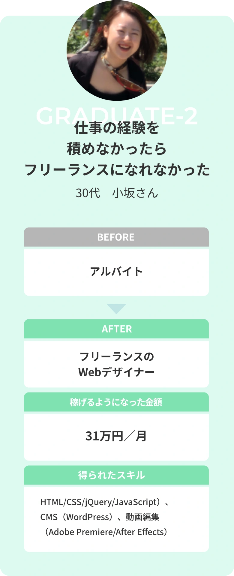 仕事の経験を積めなかったらフリーランスになれなかった