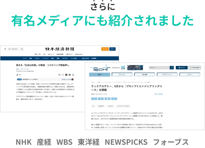 有名メディアにも紹介されました